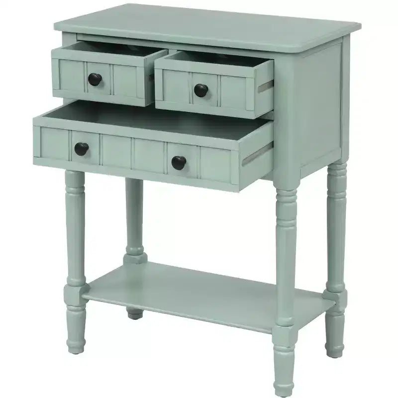 Consolle classica stretta con 3 cassetti e ripiano inferiore