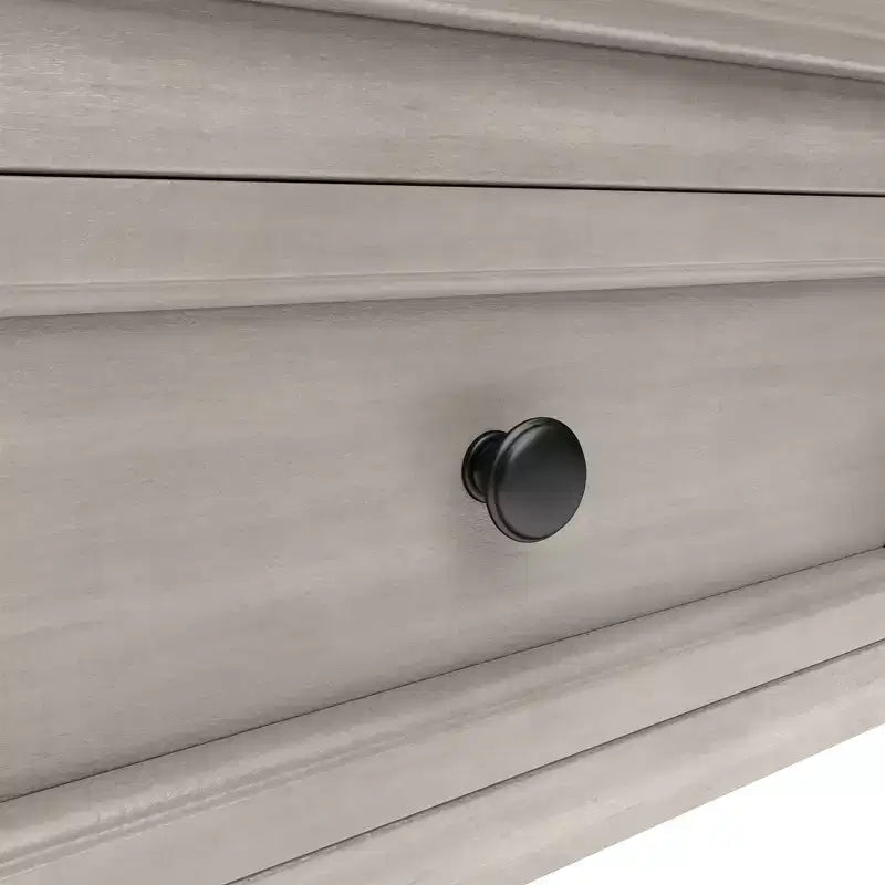 Consolle Rettangolare Rustica in Legno con 4 Cassetti e Ripiano Inferiore