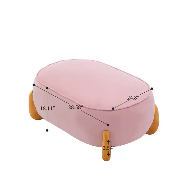 Poggiapiedi oversize da 98 cm in velluto con gambe in legno massello - Pouf grande