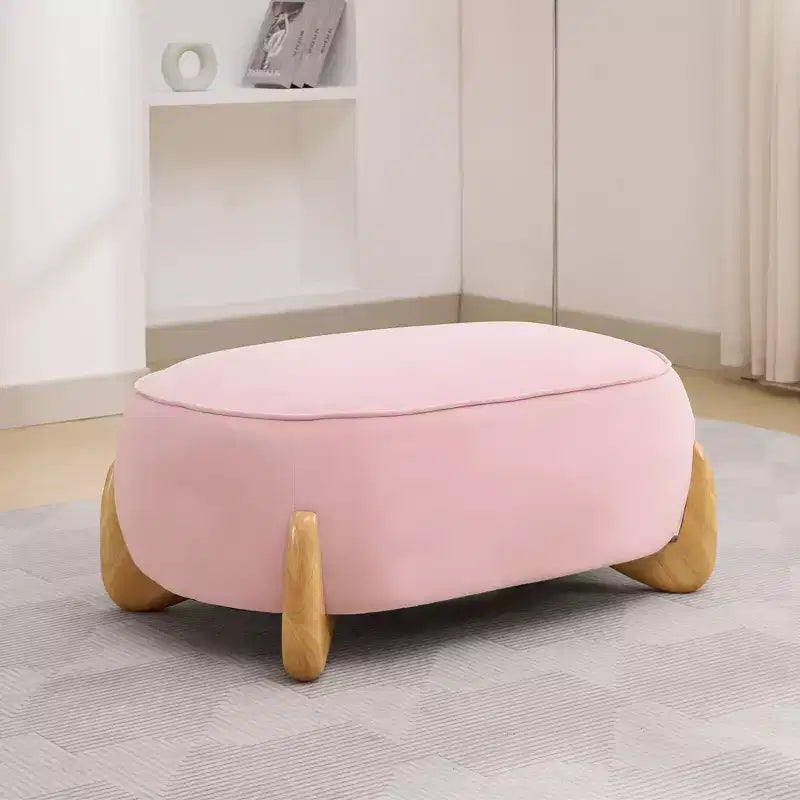 Poggiapiedi oversize da 98 cm in velluto con gambe in legno massello - Pouf grande