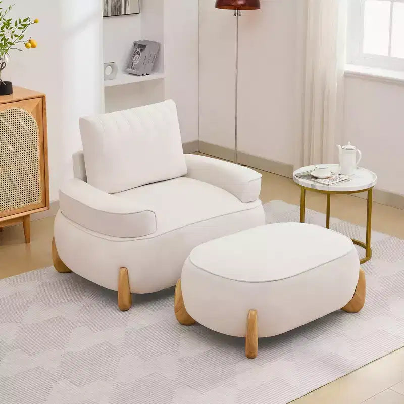 Poggiapiedi oversize da 98 cm in velluto con gambe in legno massello - Pouf grande