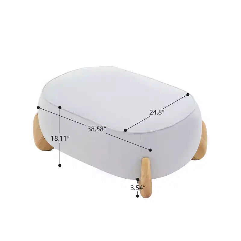 Poggiapiedi oversize da 98 cm in velluto con gambe in legno massello - Pouf grande