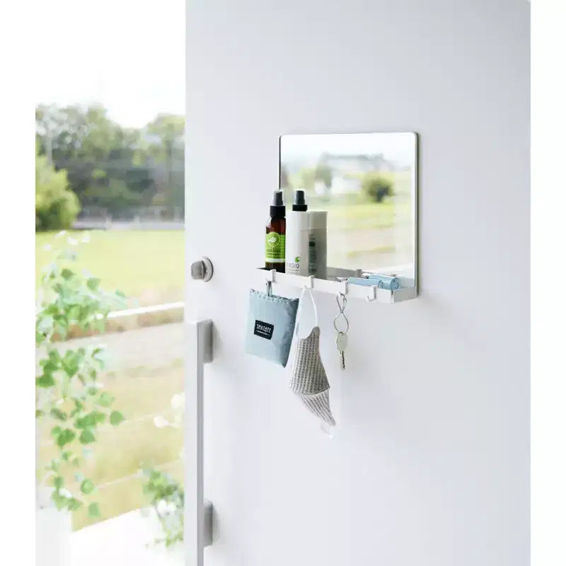 Specchio Magnetico con Mensola Contenitore - Vetro