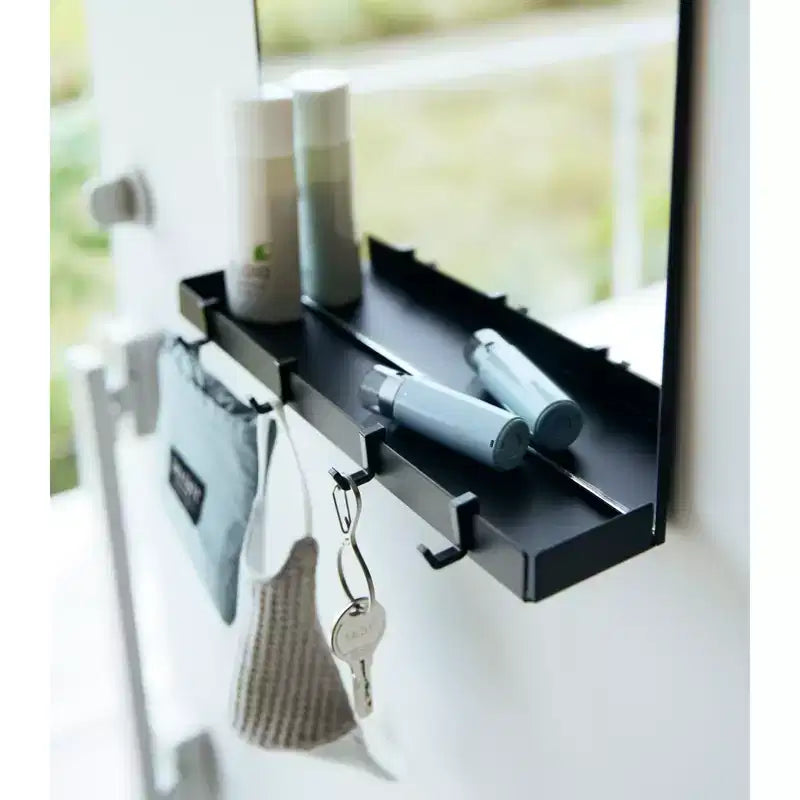 Specchio Magnetico con Mensola Contenitore - Vetro