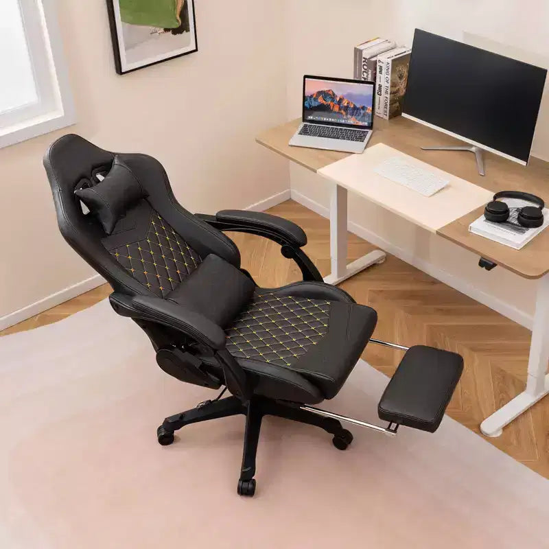 Sedia da gaming con poggiapiedi, ergonomica, da computer per videogiochi, con poggiatesta