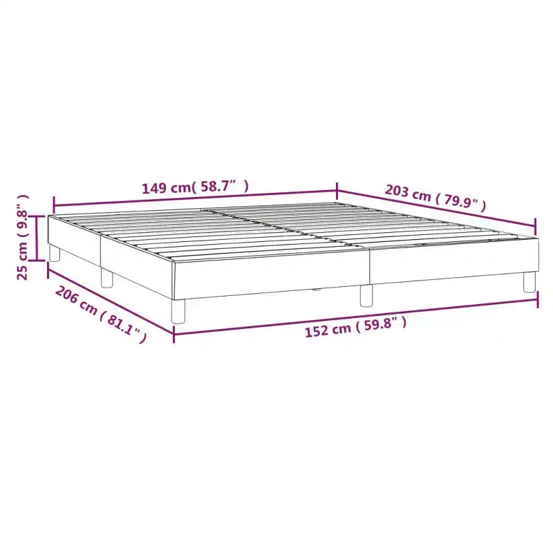 Struttura letto matrimoniale Queen Size – Tessuto in poliestere grigio chiaro, multistrato e legno ingegnerizzato