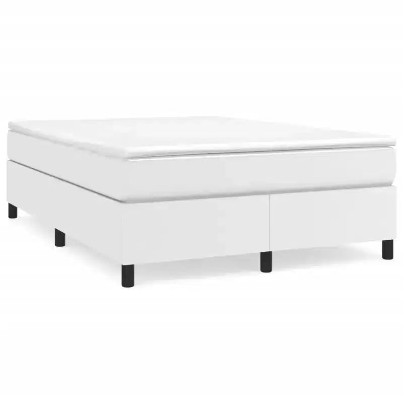 Struttura letto matrimoniale Queen Size - Ecopelle bianca, compensato e legno composito