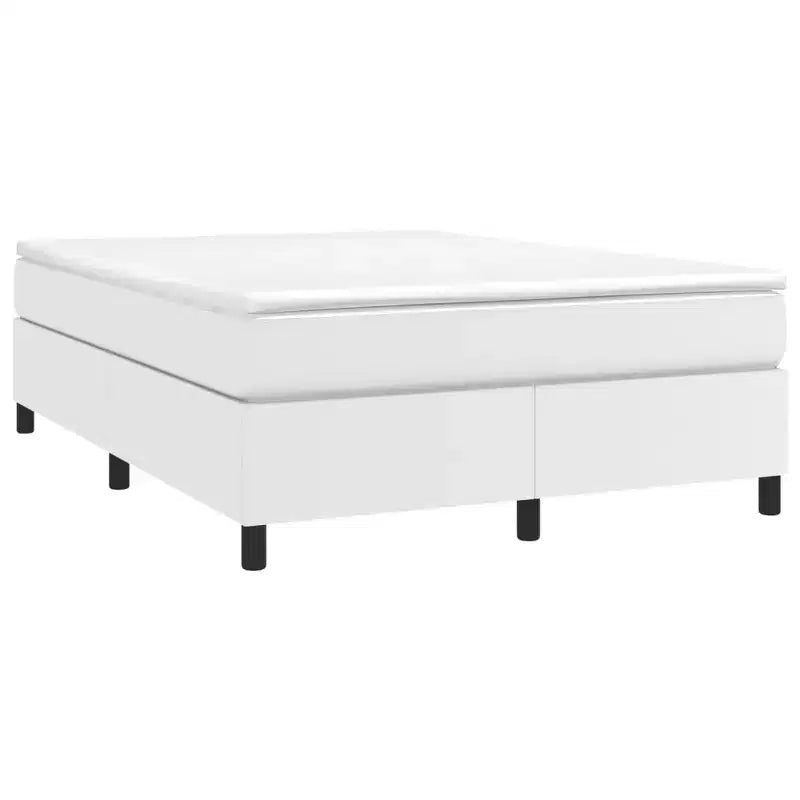 Struttura letto matrimoniale Queen Size - Ecopelle bianca, compensato e legno composito