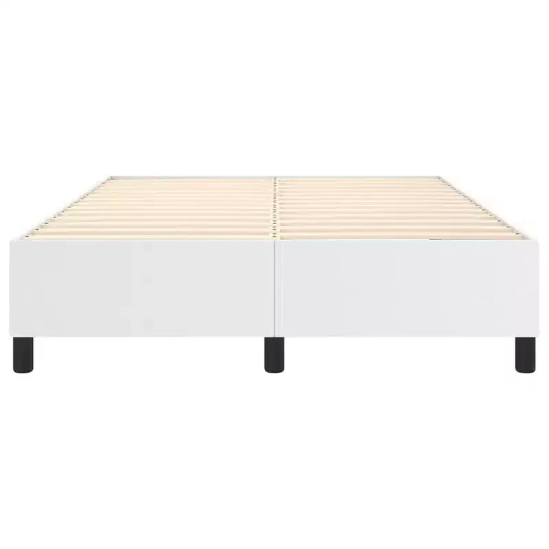 Struttura letto matrimoniale Queen Size - Ecopelle bianca, compensato e legno composito