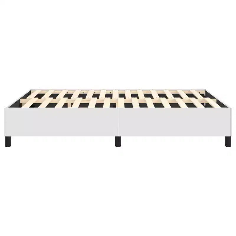 Struttura letto matrimoniale Queen Size - Ecopelle bianca, compensato e legno composito