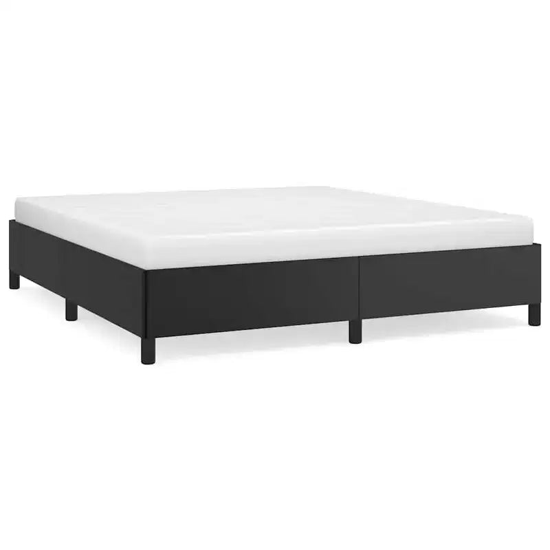 Struttura letto king-size con piattaforma - Similpelle nera, Legno ingegnerizzato