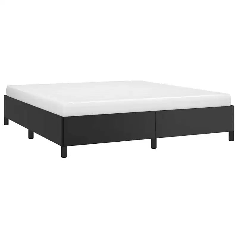 Struttura letto king-size con piattaforma - Similpelle nera, Legno ingegnerizzato