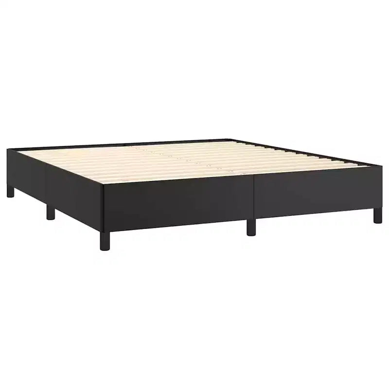 Struttura letto king-size con piattaforma - Similpelle nera, Legno ingegnerizzato