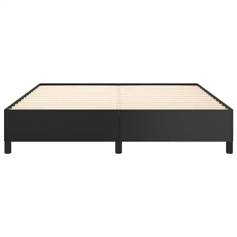 Struttura letto king-size con piattaforma - Similpelle nera, Legno ingegnerizzato