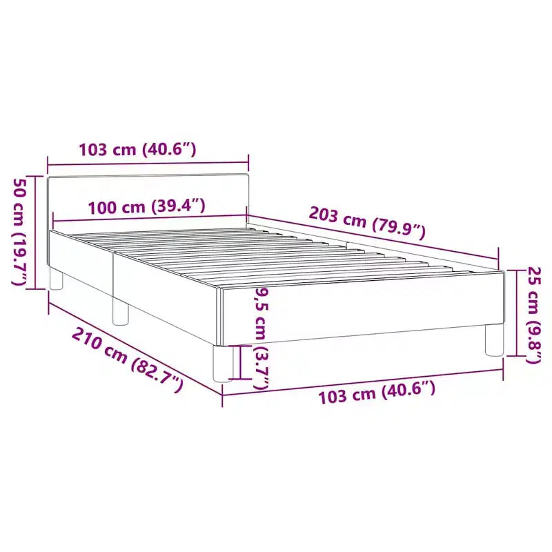 Telaio per Letto a Piattaforma Twin XL - Velluto Grigio Chiaro, Compensato e Legno Ingegnerizzato