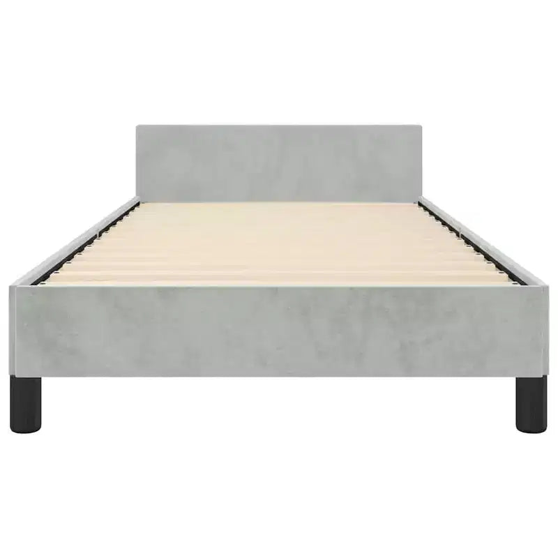 Telaio per Letto a Piattaforma Twin XL - Velluto Grigio Chiaro, Compensato e Legno Ingegnerizzato