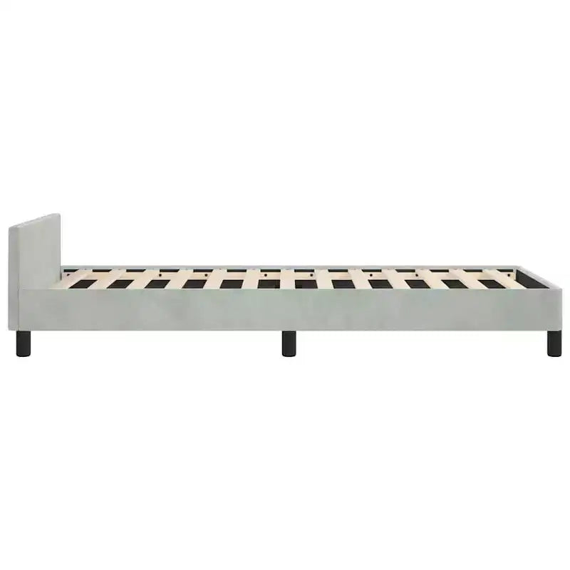 Telaio per Letto a Piattaforma Twin XL - Velluto Grigio Chiaro, Compensato e Legno Ingegnerizzato