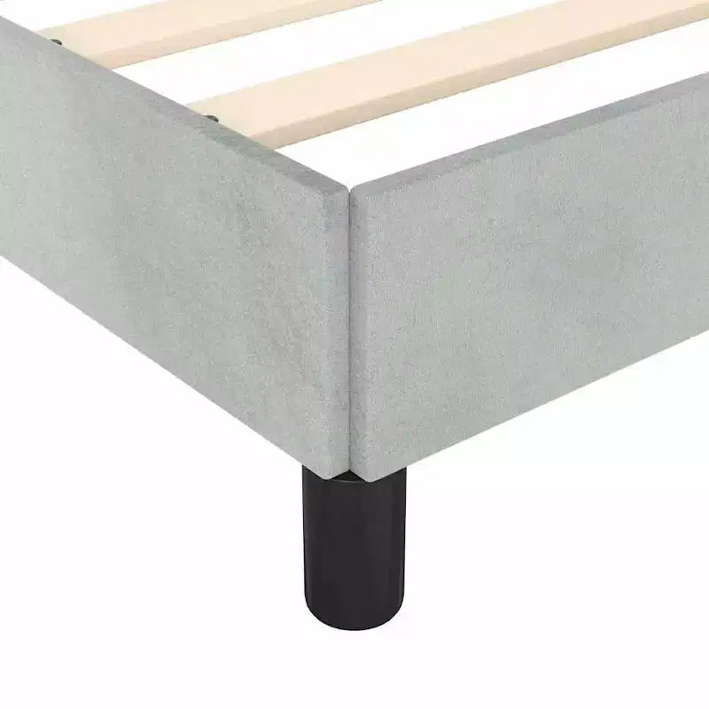 Telaio per Letto a Piattaforma Twin XL - Velluto Grigio Chiaro, Compensato e Legno Ingegnerizzato