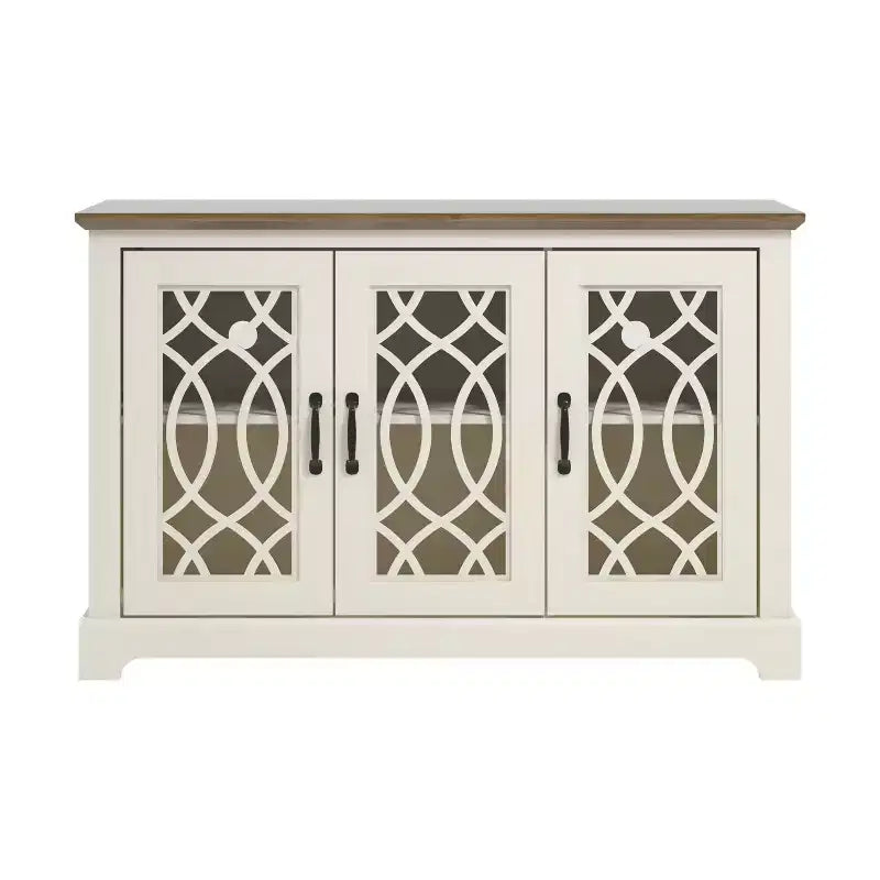 Credenza con ante decorative traforate 116 cm L x 40 cm P x 74 cm H