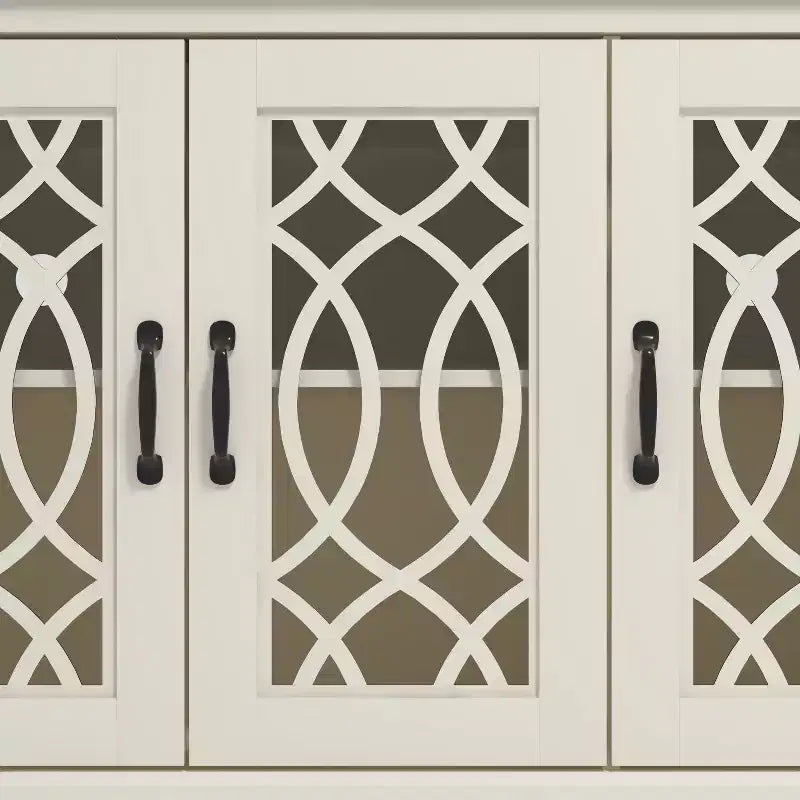 Credenza con ante decorative traforate 116 cm L x 40 cm P x 74 cm H