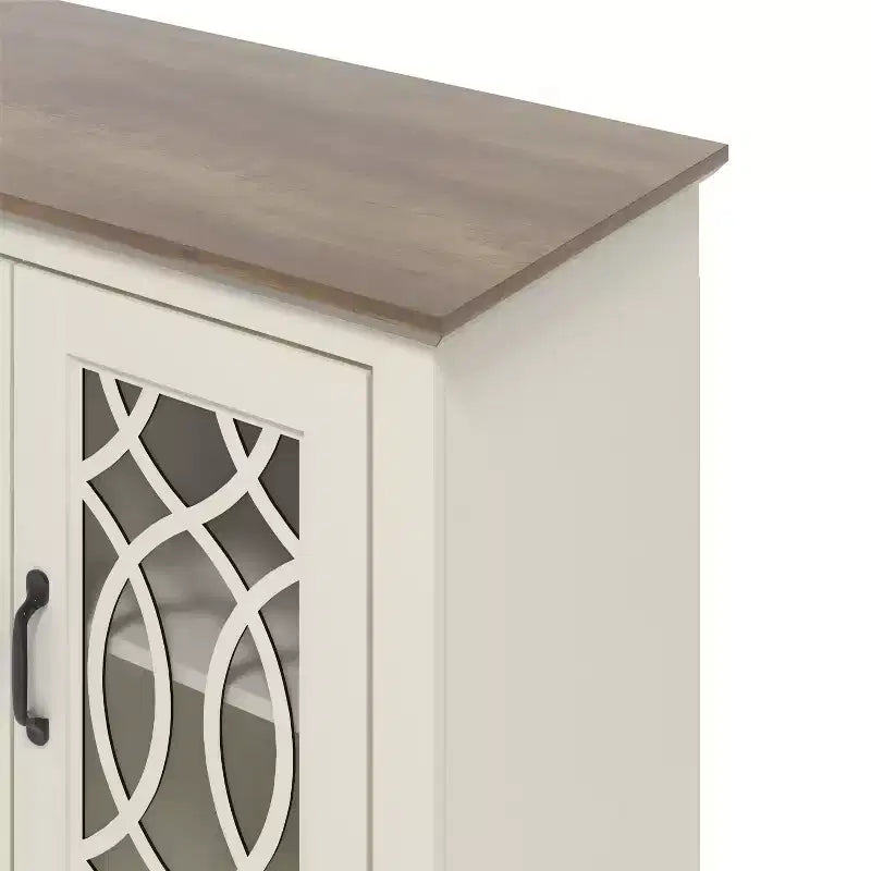 Credenza con ante decorative traforate 116 cm L x 40 cm P x 74 cm H