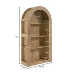 Libreria a 4 ripiani alta ad arco in stile Mid-Century - Scaffale espositivo aperto