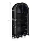 Libreria a 4 ripiani alta ad arco in stile Mid-Century - Scaffale espositivo aperto