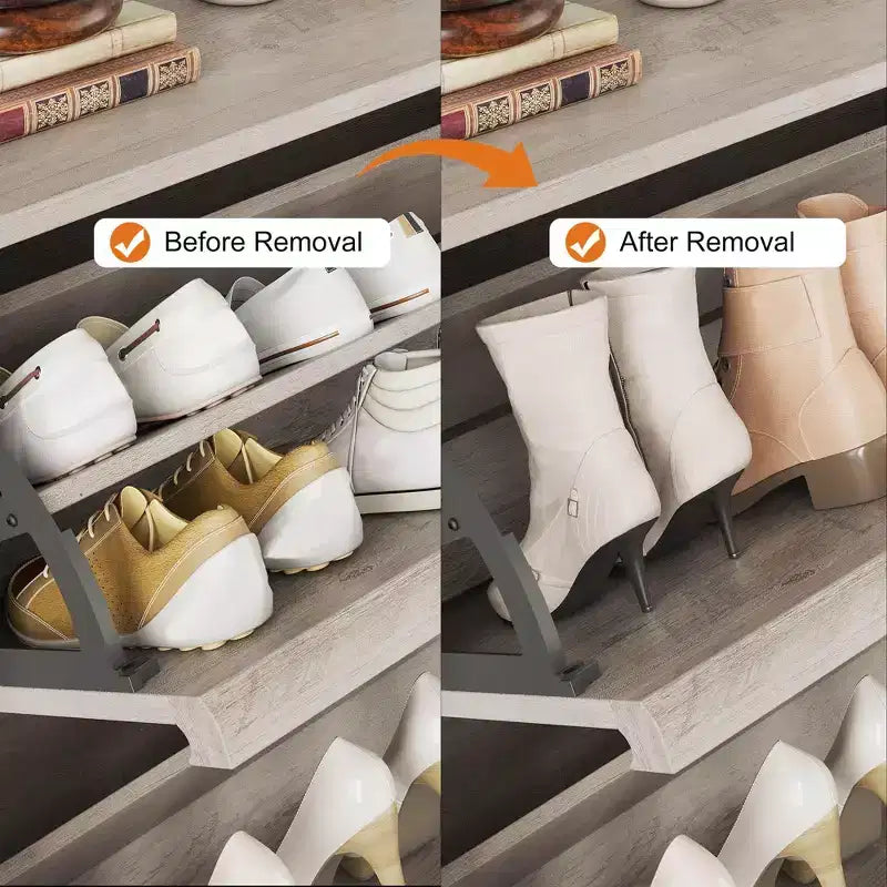 Scarpiera a 4 Ante con Ripiano Regolabile - Mobile Contenitore in Legno per Ingresso e Corridoio