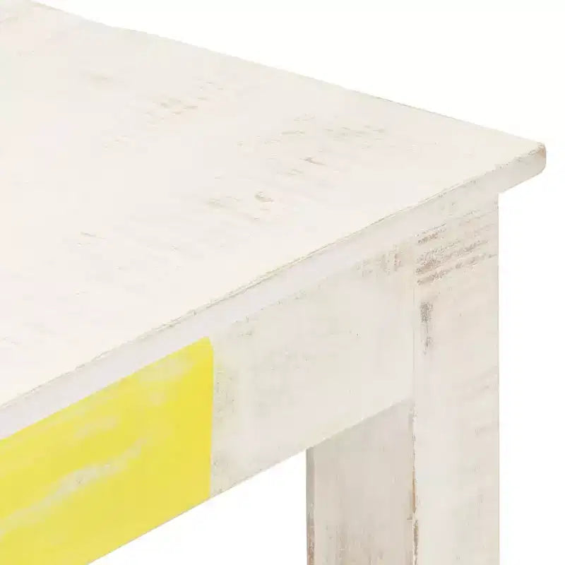 Tavolino da Caffè in Legno Massello di Mango Bianco 110x60x45 cm