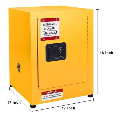 Armadietto di sicurezza in acciaio zincato 17 x 17 x 22 - Stoccaggio per infiammabili di tipo industriale con ripiano regolabile