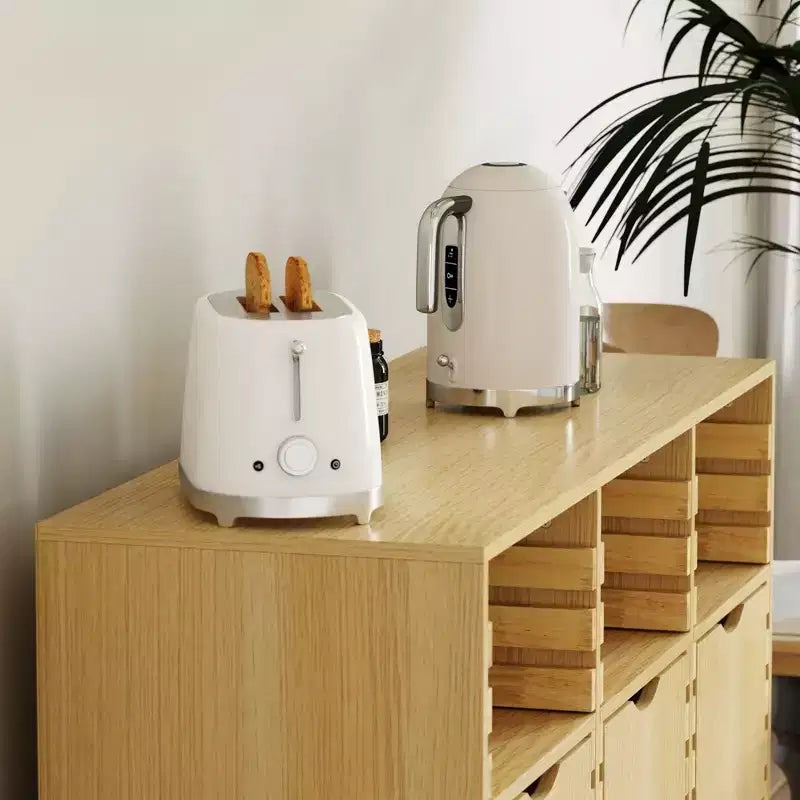 Credenza da masseria con buffet e 6 cassetti regolabili, armadietto in legno massello a doghe, mobile contenitore per cucina e sala da pranzo, soluzione di stoccaggio per dispensa