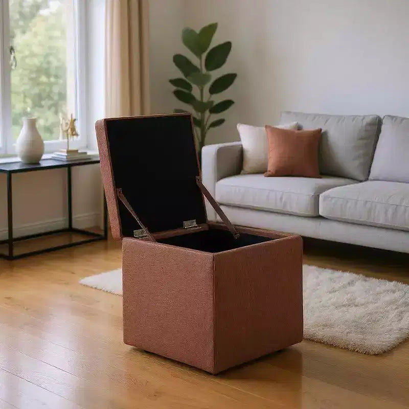 Pouf Contenitore Multifunzione, Imbottito, per Uso Domestico