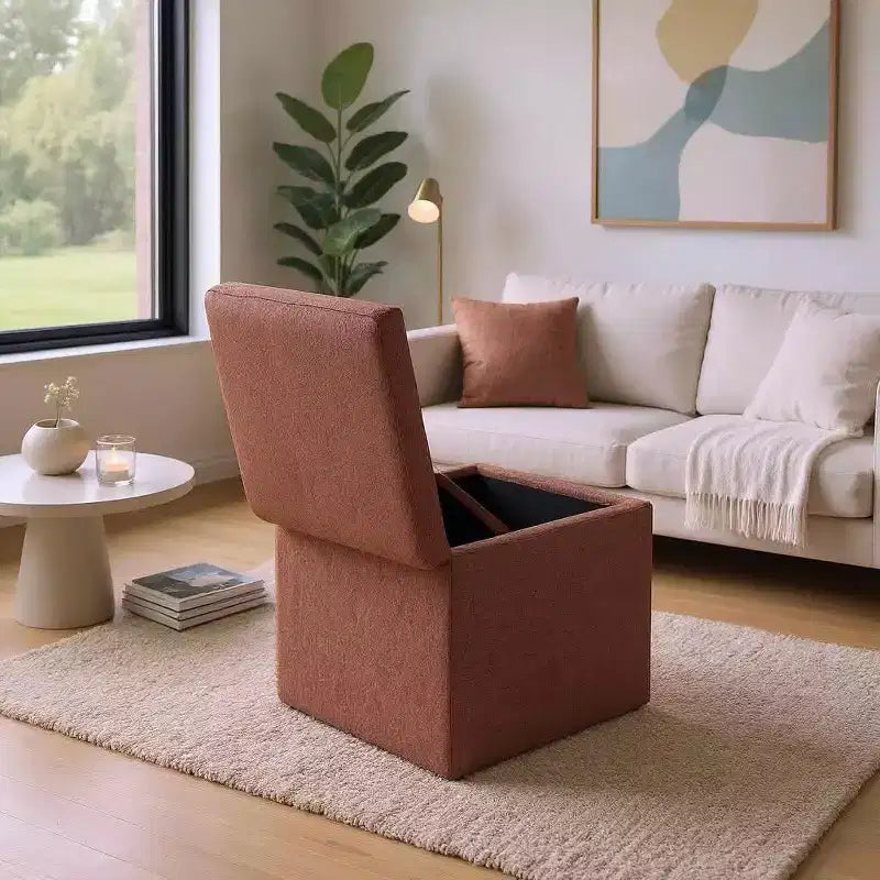 Pouf Contenitore Multifunzione, Imbottito, per Uso Domestico