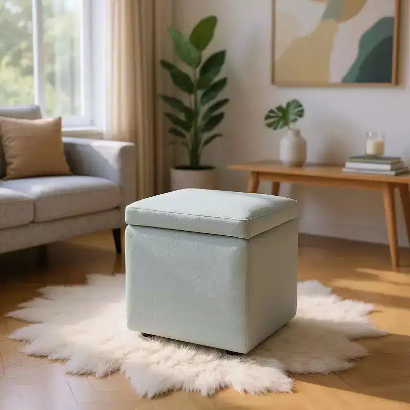 Pouf Contenitore Multifunzione, Imbottito, per Uso Domestico
