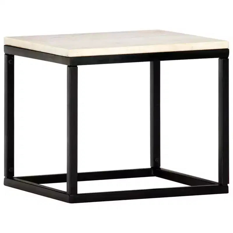 vidaXL Coffee Table End Table Side Sofa Table Real Stone with Marble Texture