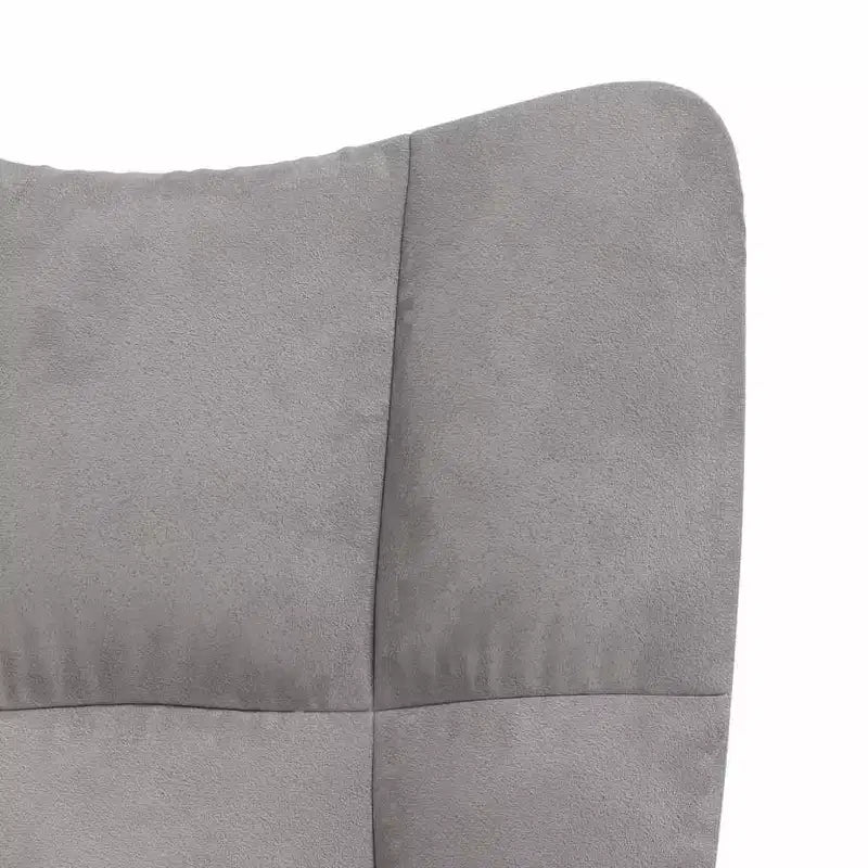 Poltrona a dondolo in velluto con seduta imbottita - Grigio chiaro, senza poggiapiedi