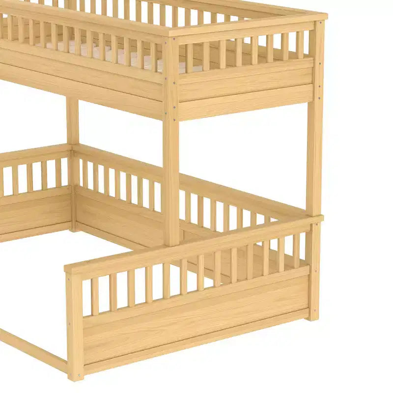 Letto a castello Twin XL/Full XL su Queen con scaletta e sponde di protezione