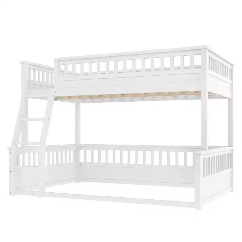 Letto a castello Twin XL/Full XL su Queen con scaletta e sponde di protezione