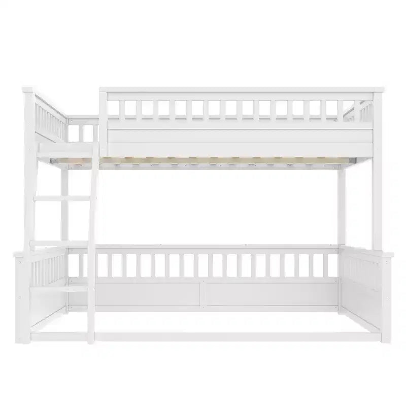 Letto a castello Twin XL/Full XL su Queen con scaletta e sponde di protezione