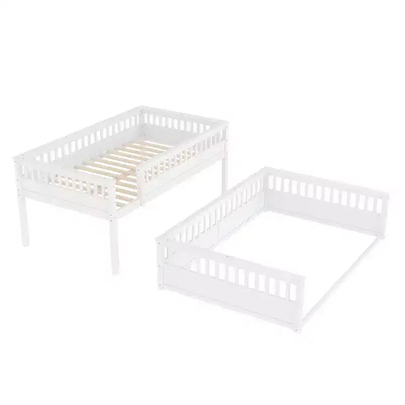 Letto a castello Twin XL/Full XL su Queen con scaletta e sponde di protezione