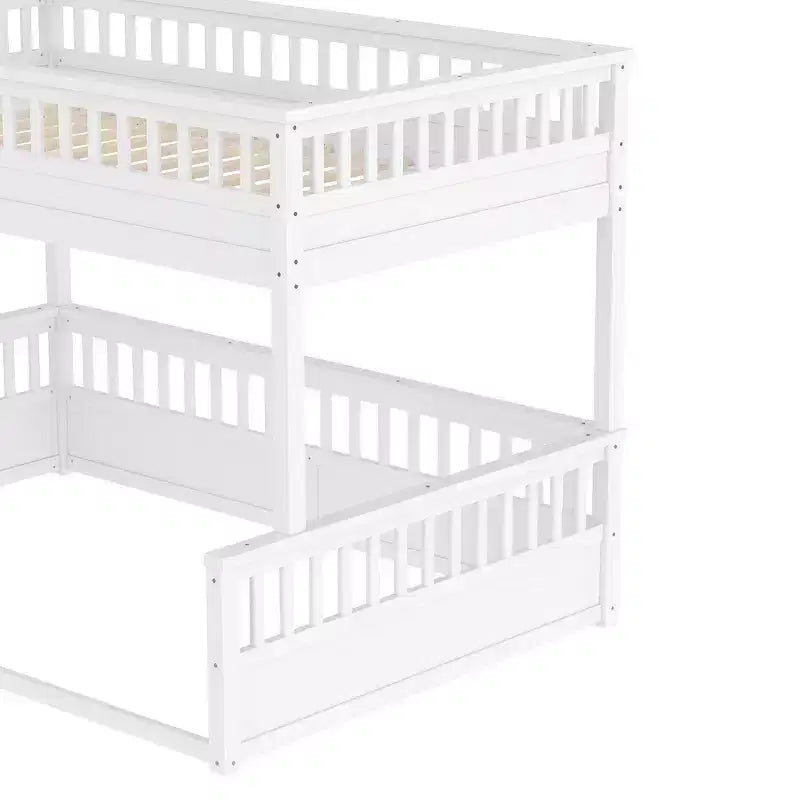 Letto a castello Twin XL/Full XL su Queen con scaletta e sponde di protezione