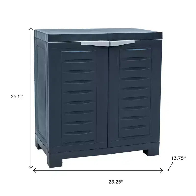 Armadio multiuso a due ante in plastica resistente grigio scuro da 66 cm