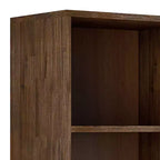 Libreria Mid-Century da 70" con Ante, Marrone Invecchiato Naturale Rustico - 2 Ante, 4 Ripiani