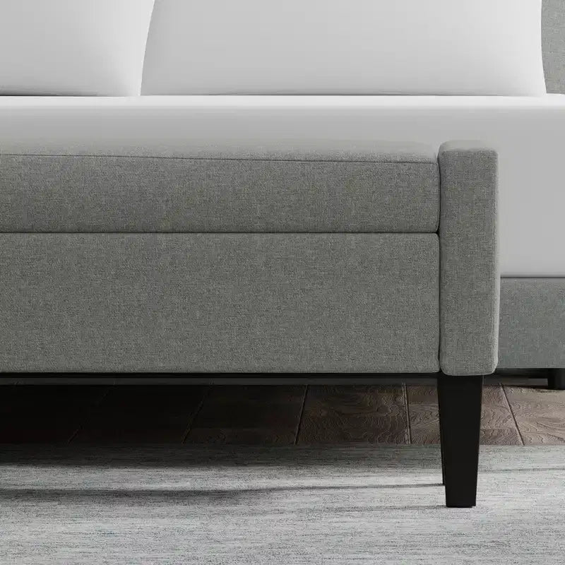 Panca contenitore rivestita da 52" con braccioli tronchi