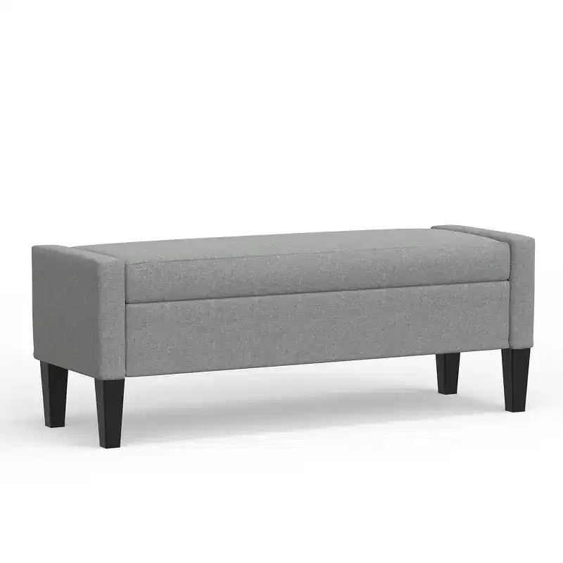 Panca contenitore rivestita da 52" con braccioli tronchi