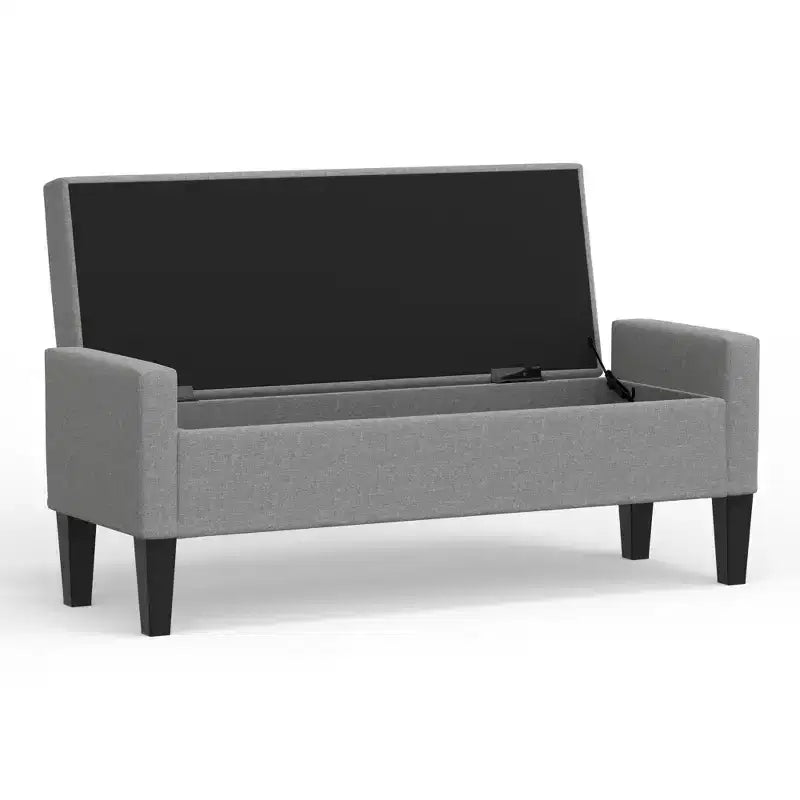 Panca contenitore rivestita da 52" con braccioli tronchi