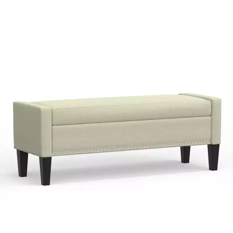 Panca contenitore rivestita da 52" con braccioli tronchi