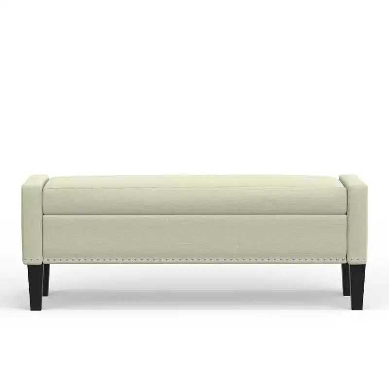 Panca contenitore rivestita da 52" con braccioli tronchi