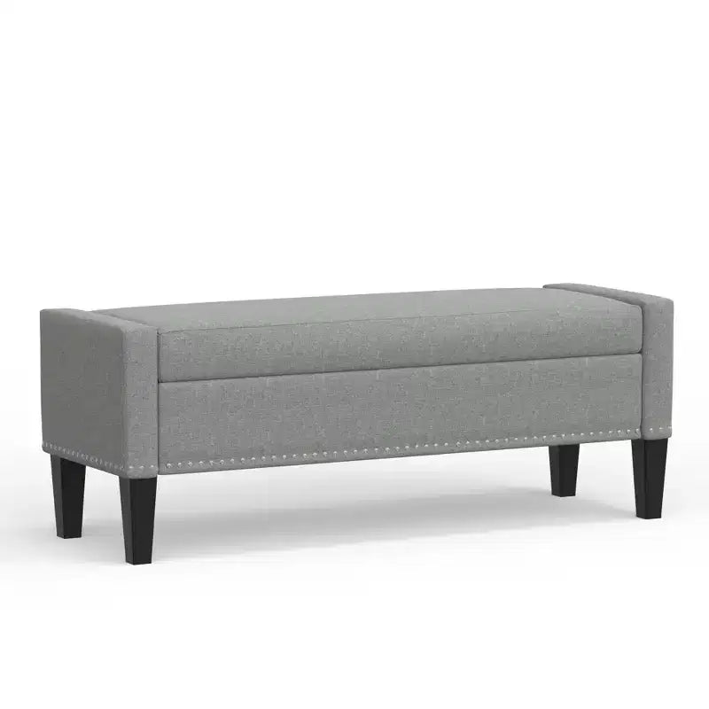 Panca contenitore rivestita da 52" con braccioli tronchi