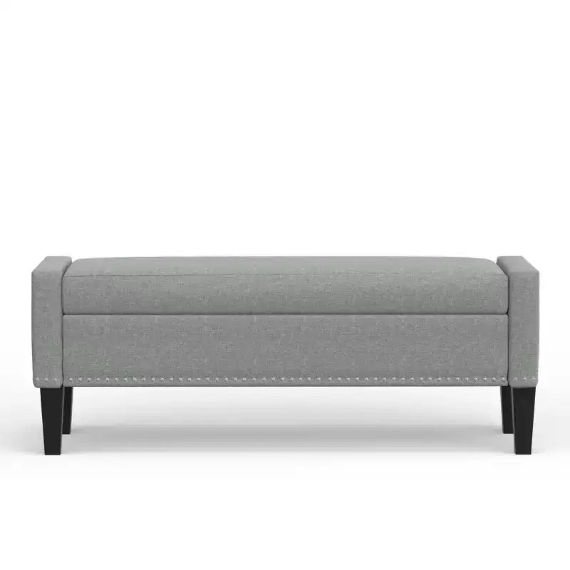 Panca contenitore rivestita da 52" con braccioli tronchi